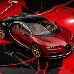 Crimson Torrent - Bugatti Chiron - French Racing Blue (224) - Splatchi Couture 