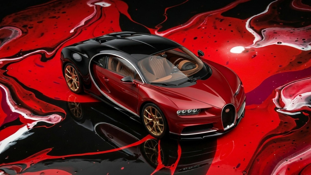 Crimson Torrent - Bugatti Chiron - French Racing Blue (224) - Splatchi Couture