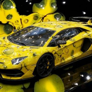 Toxic Bloom - Lamborghini Aventador SVJ - Verde Alceo (Ad Personam) - Splatchi Couture 