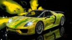 Electric Bloom - Porsche 918 Spyder - Liquid Metal Chrome Blue (3R7) - Splatchi Couture 